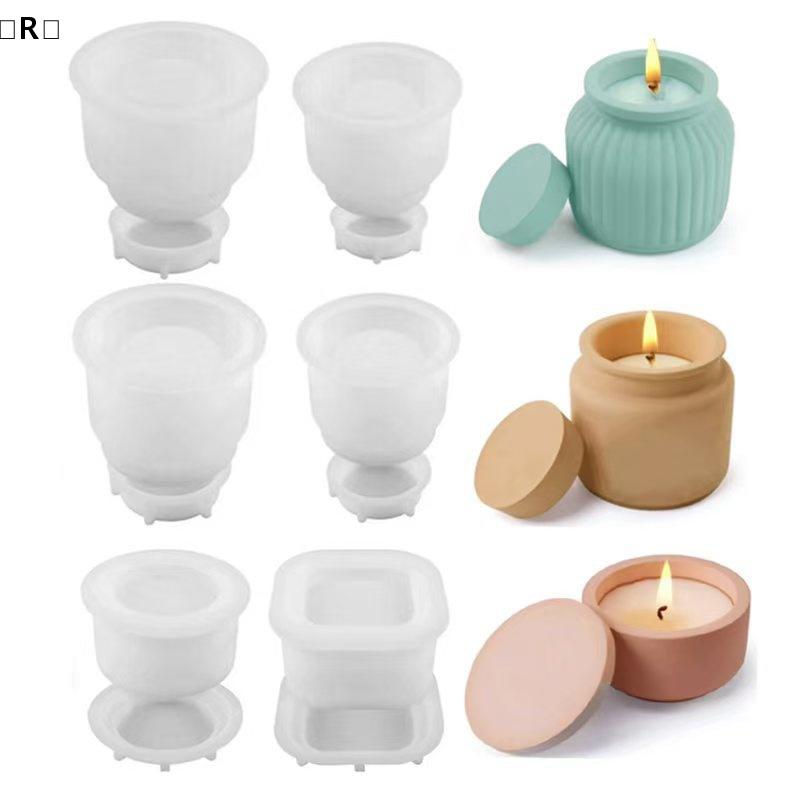 Candle Making Jars With Lids - 〔R〕1 zestaw silikonowych form do świec