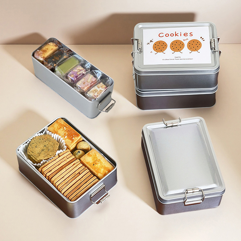 Tin Container Lid - Prostokątne pudełko z blachy, idealne do